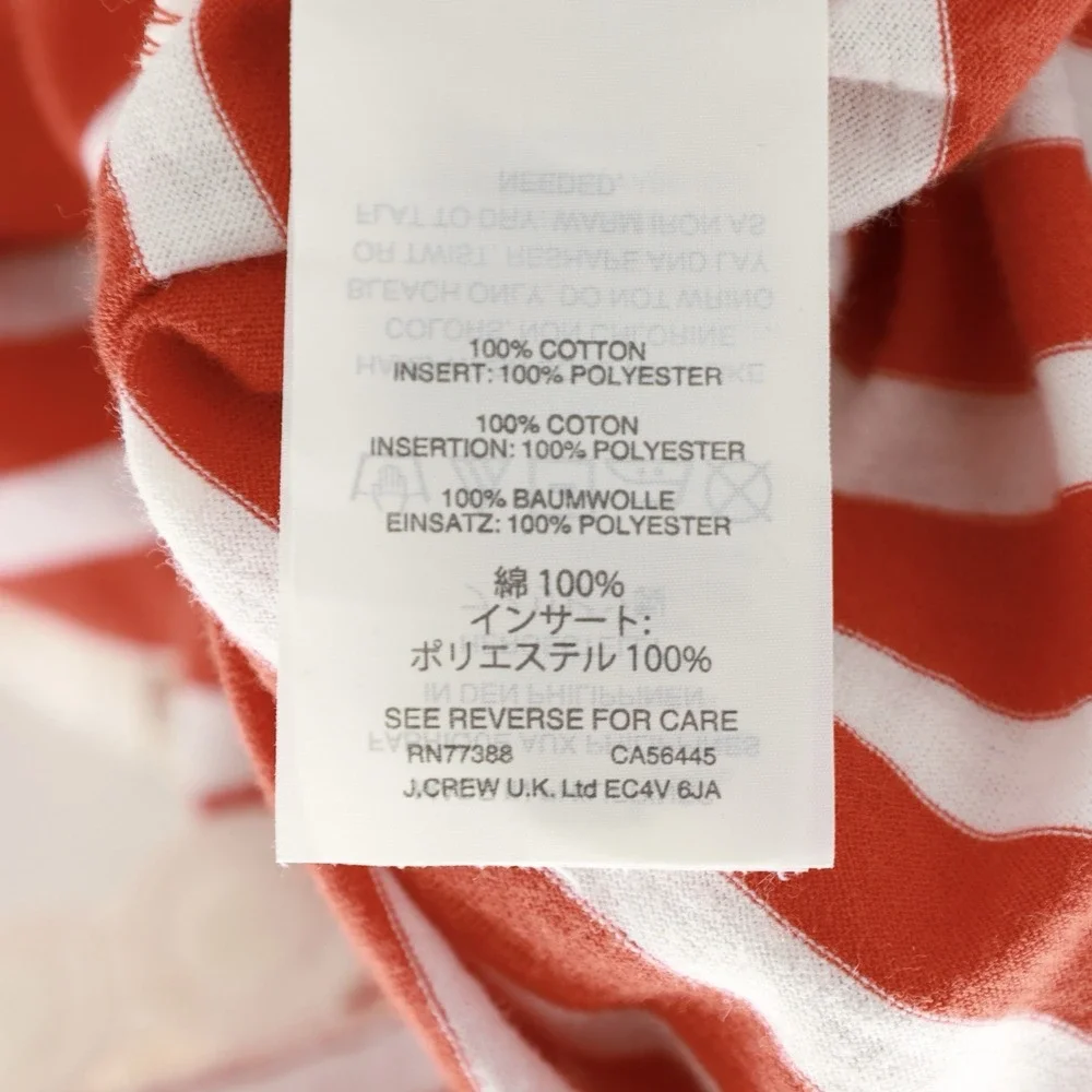 J. Crew Red White Stripe Lace Short Sleeve Crewneck Pullover Cotton Top F7534 XS